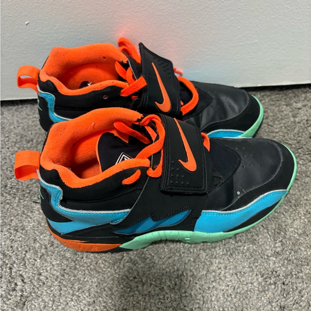 Kids Black and Neon Orange Athletic Sneakers